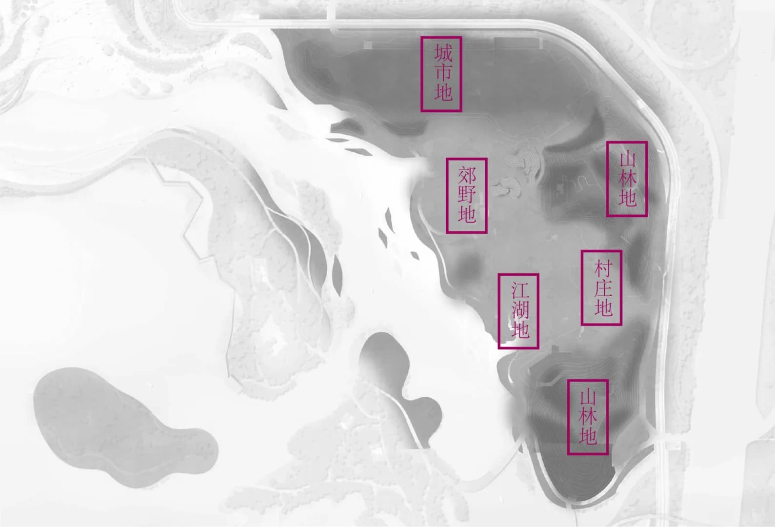 Ландшафтное оформление культурного центра с элементами водного ландшафта