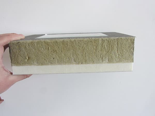 Теплоизоляционная сэндвич-панель из каменной ваты с полиуретановой кромкой