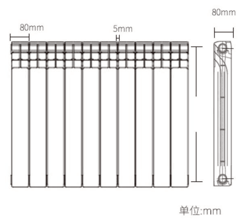 Радиатор двойного металла 80X80